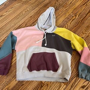Gujee color block hoodie